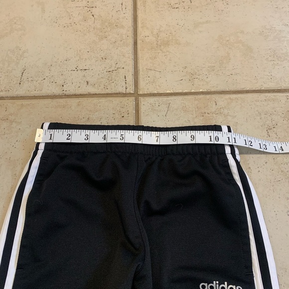 💜 Adidas Black & White 3-Stripe Track Pants - Size S/P - Picture 3 of 5